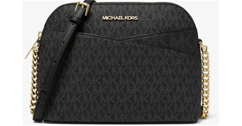 Michael Kors Jet Set Travel Medium Leather Cross Dome Bag 